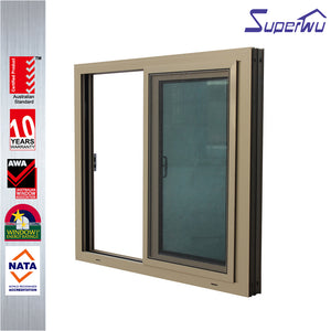 Superhouse Bronze color non-thermal break aluminium cavity sliding glass windows