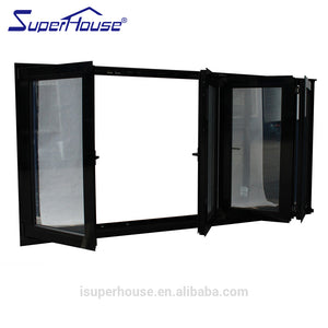 Superhouse double glass aluminium thermal break insulated bifolding window with America nfrc dade standard