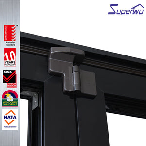 Superwu Double Glazing Aluminium Soundproof Used Exterior French Doors For Sale