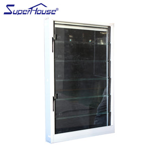 Superhouse Australia AS2047 standard and NOA standard white color Adjustable glass louvre window frames