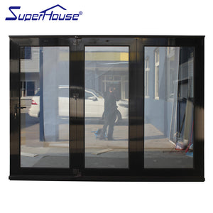 Superhouse NFRC Label Accordion aluminum glass patio exterior bi-folding doors for residential house