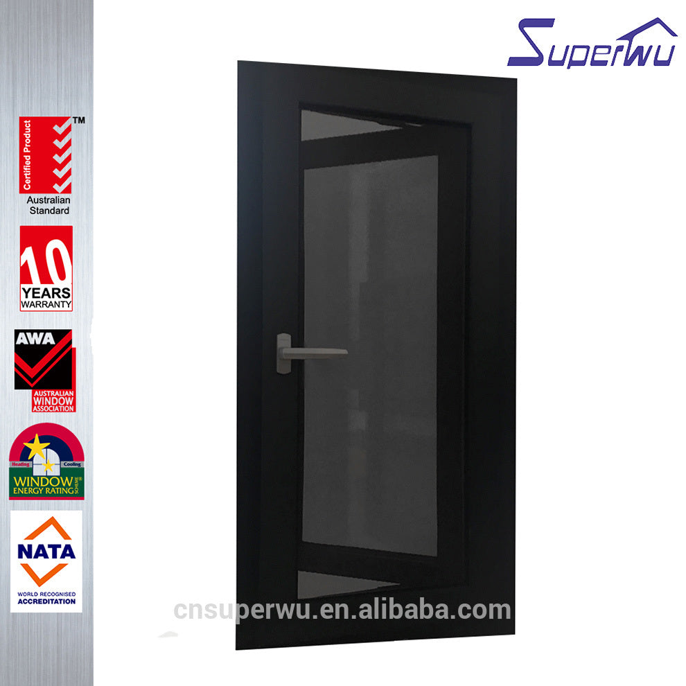 Superwu NOA code waterproof frosted glass european style glass replacement casement windows for terrace