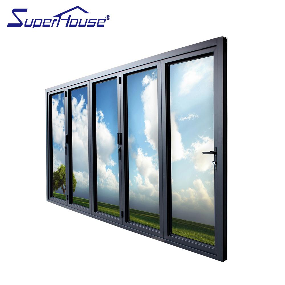 Suerhouse China Supplier AS2047 Standard Exterior Aluminium Glass Bifold Door