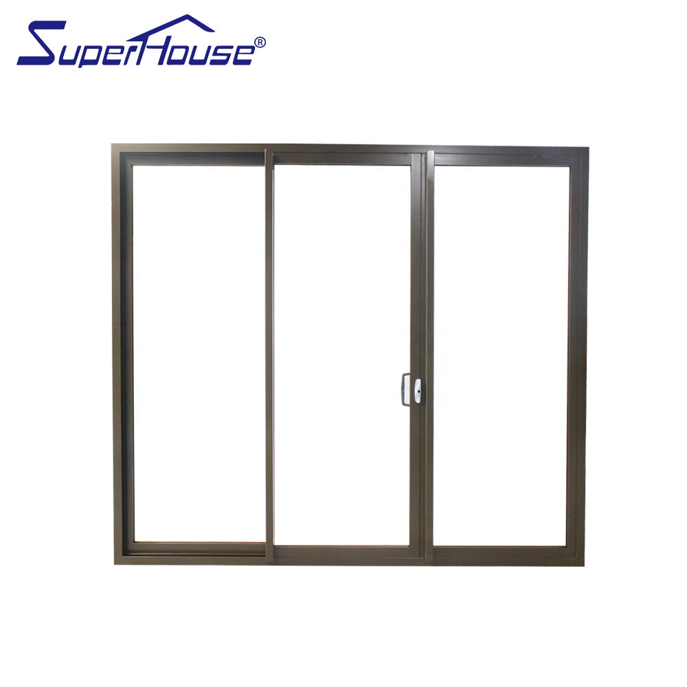 Superhouse USA standard double glazed powder coating aluminium door sliding door stacker door with bronze color