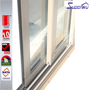 Superwu AS1288 standard aluminum glass triple sliding doors screen