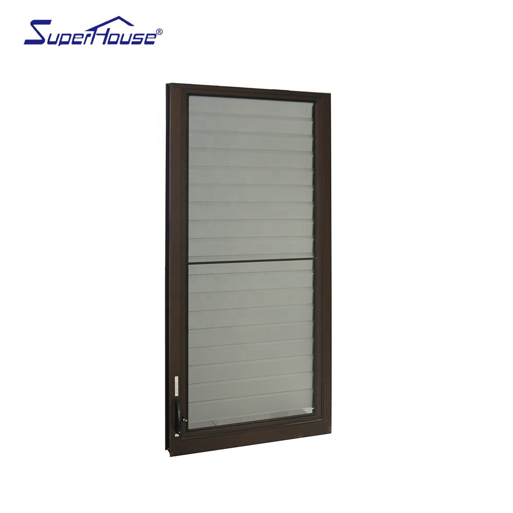 Superhouse As2047 As2208 standard high quality anti-theft adjustable aluminum glass louver window