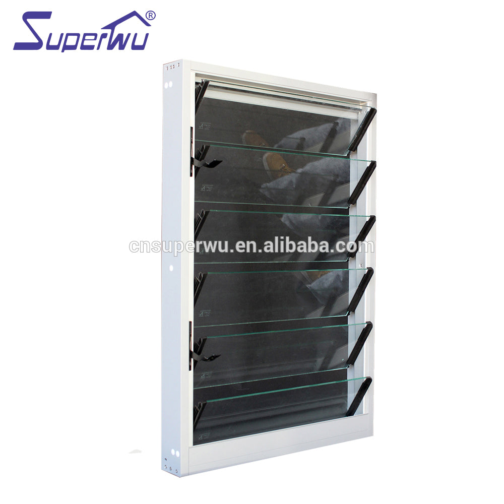 Superhouse Powder coating aluminum louver windows with tempered glass blades