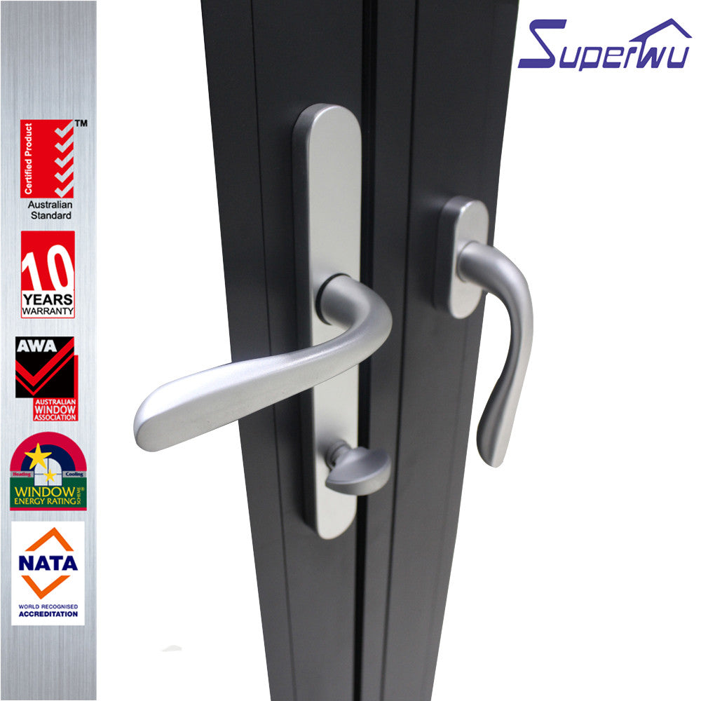 Superwu Aluminum door for big view with retractable screen bifoliding window doors