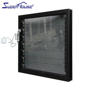 Superhouse Aluminium frame glass louver waterproof shutter with flyscreen