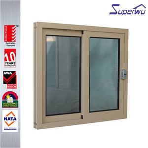 Superhouse Bronze color non-thermal break aluminium cavity sliding glass windows