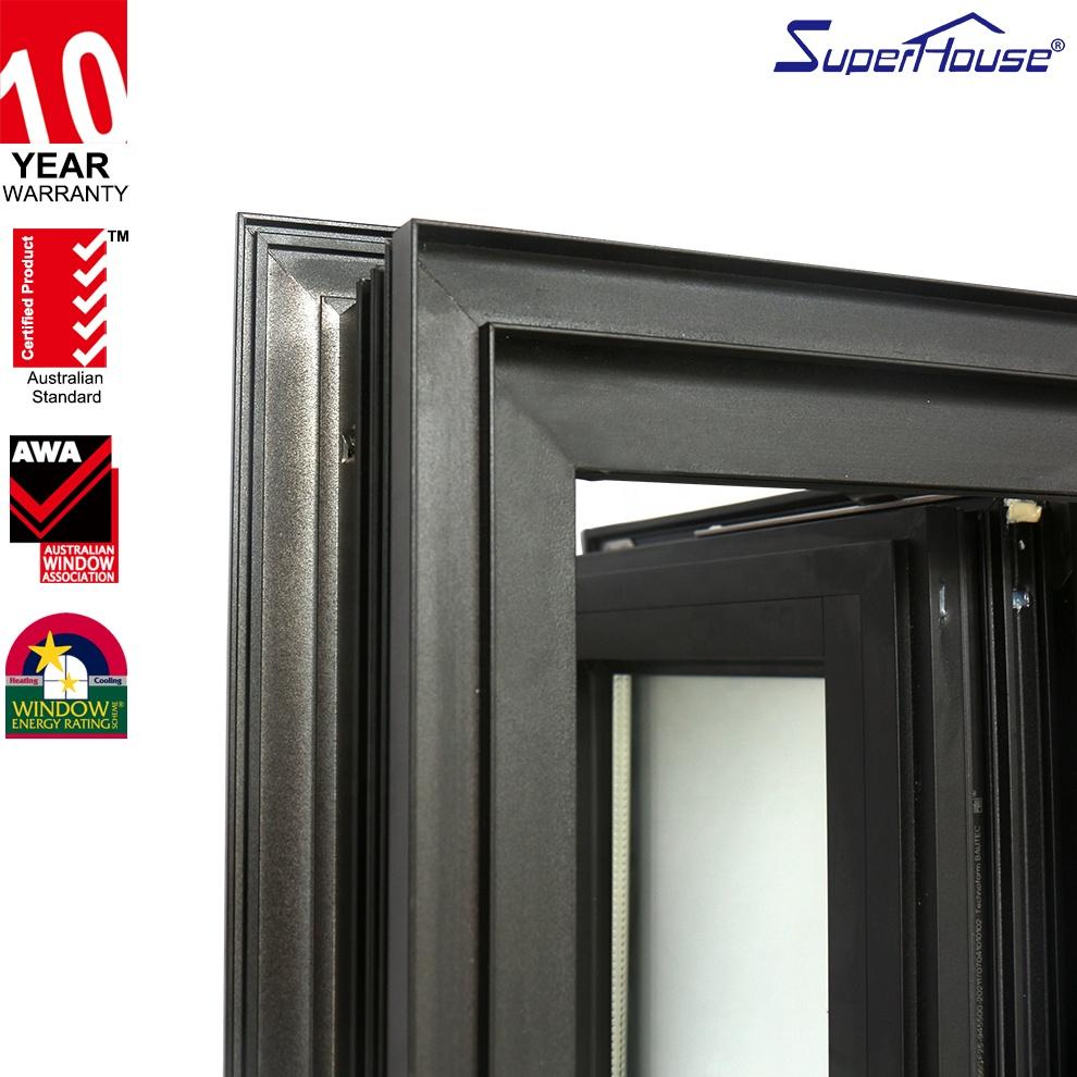 Superhouse New Zealand standard black casement french window side hung swing window for tiny house cabin