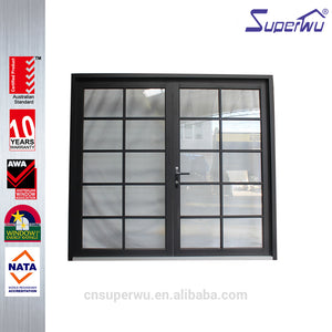Superwu Miami Dade Code standards aluminium alloy hurricane impact Laminated glass casement french door for building project
