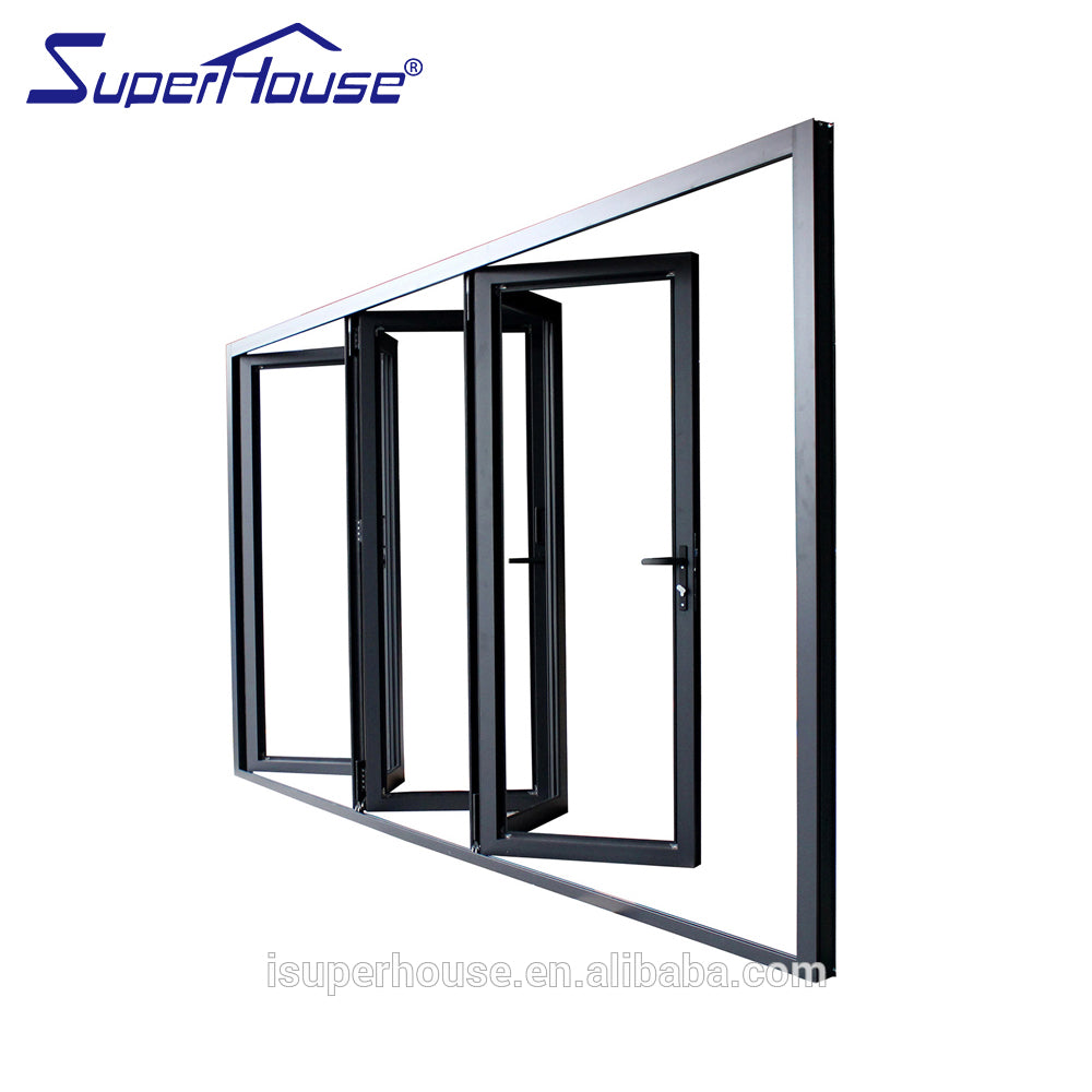 Suerhouse Front Kitchen Cabinet AS2047 Glass Doors/aluminum Folding Aluminum Alloy Graphic Design Commercial Door in Low Price Finished