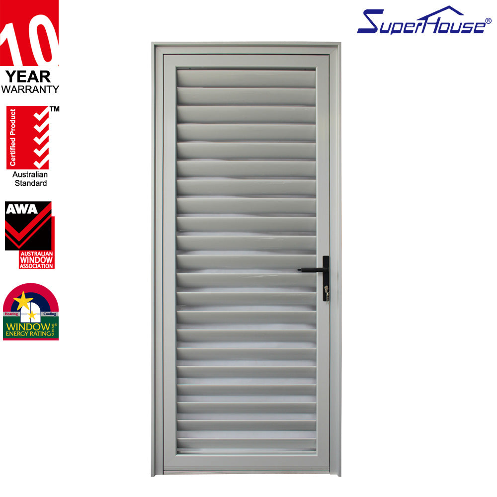 Superhouse Australia Standard AS2047 Exterior Durable Storm-proof Aluminium jalousie Doors Made in China