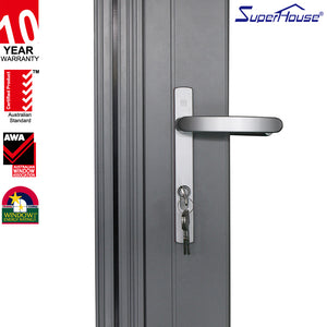 Superhouse China supplier Australia Standard AS2047/As/Nzs2208 As1288 outdoor aluminium glass bi folding door