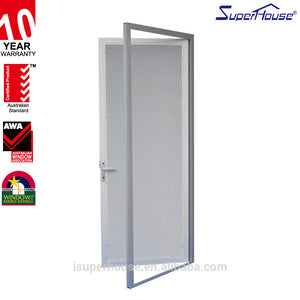 Superhouse aluminum frame single hinged stainless steel screen door security door