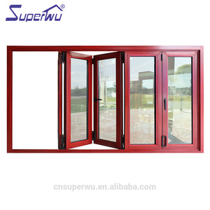 Superwu aluminium kitchen folding glass garden timber color windows lowes with AAMA,NFRC,DADE florida test