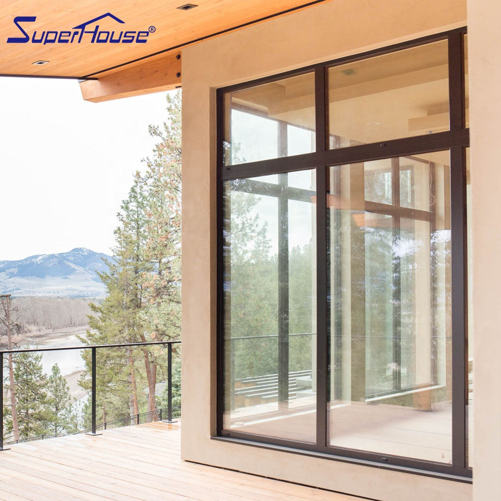 Superhouse villa type curtain wall aluminium customized glass awning window