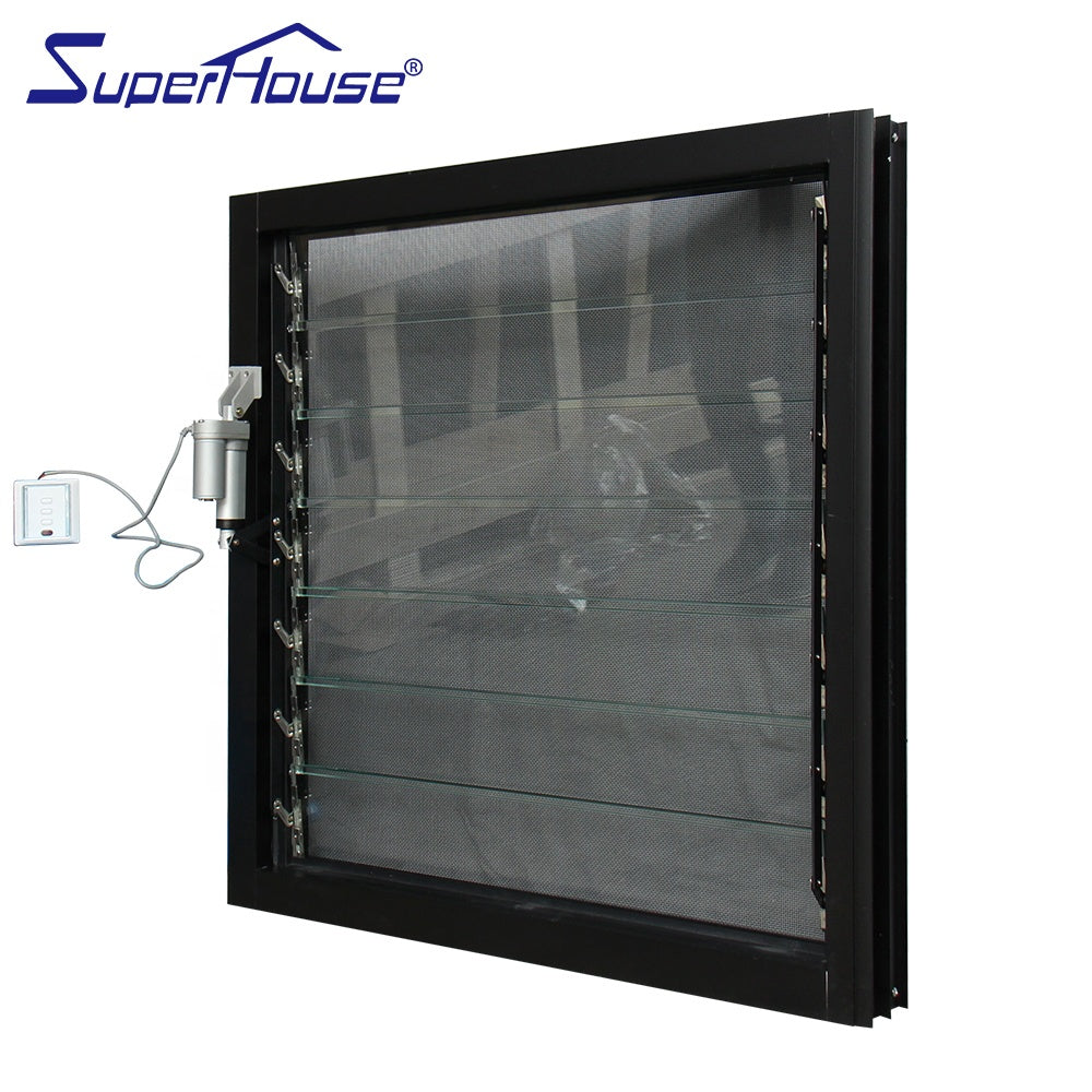 Superhouse Australia standard Green house use white color Electric glass louver with 10 years warranty