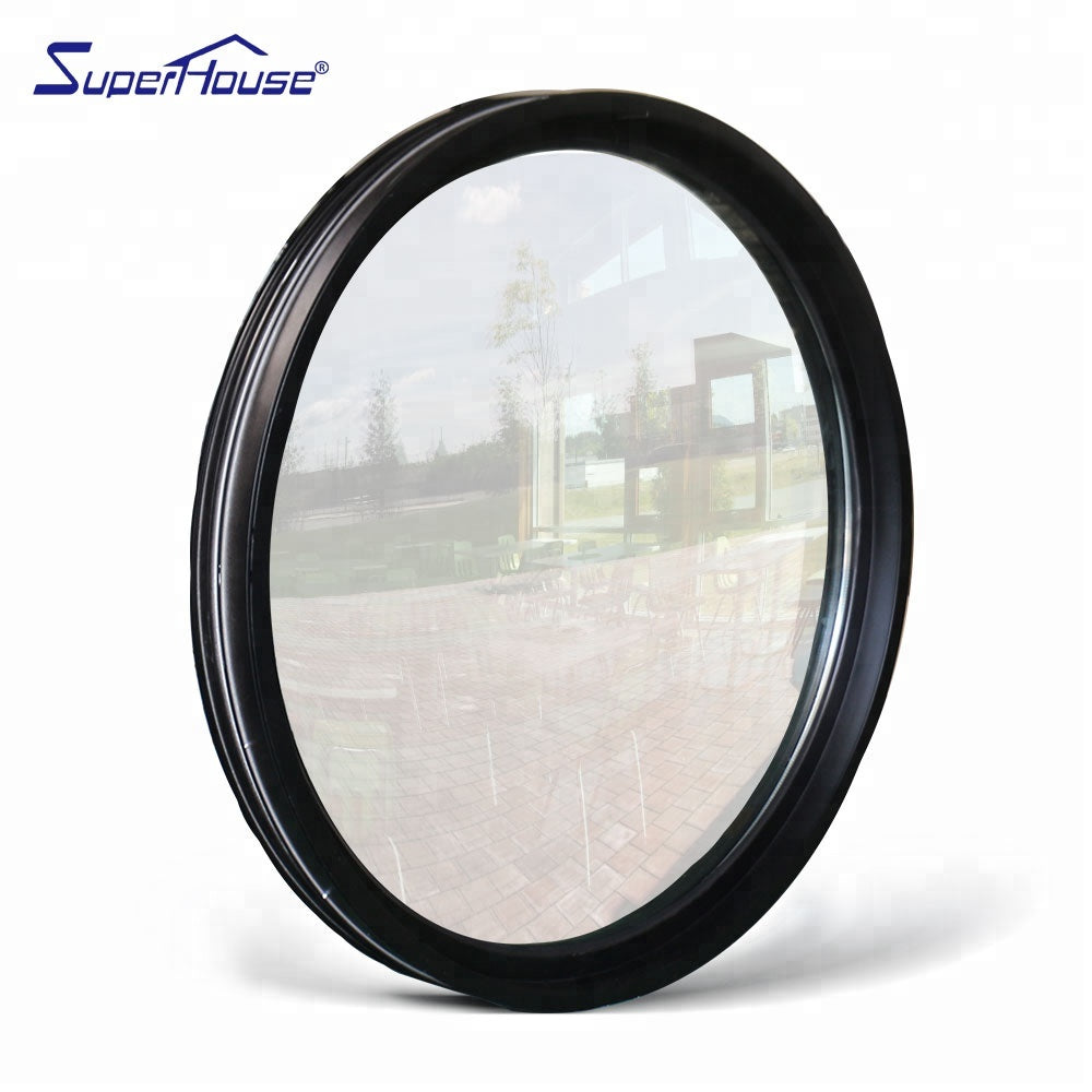 Superhouse Factory directly supply circular double glass aluminium fixed window for building project