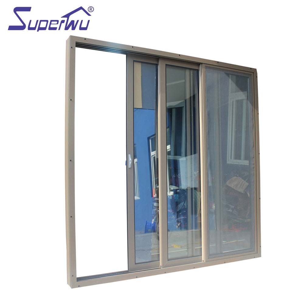 Superwu AS1288 standard aluminum glass triple sliding doors screen