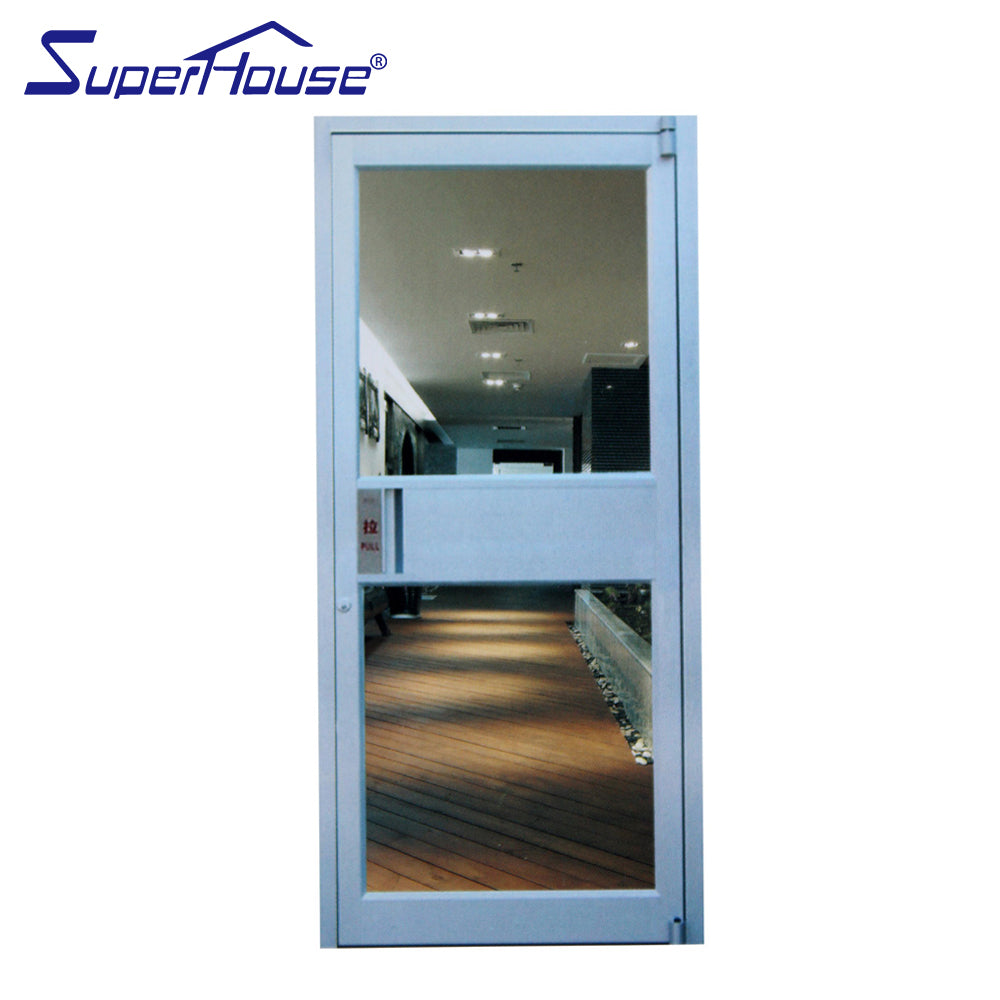 Superhouse Commerical system hinged door KFC doors with toughened glass aluminium frame