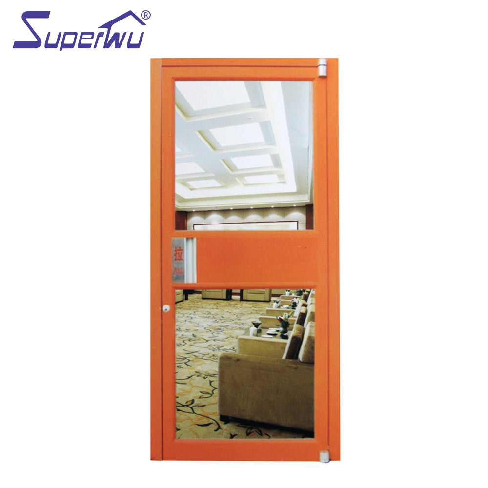 Superwu Certificate Hotel Fire Rated Escape Exit Door with Glass Canada Interior Swing Finished