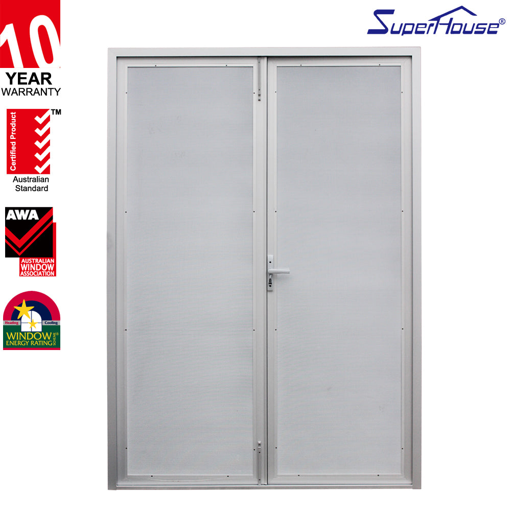 Suerhouse cheap white frosted glass interior doors air tight double leaf fixed glass door