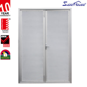 Suerhouse cheap white frosted glass interior doors air tight double leaf fixed glass door