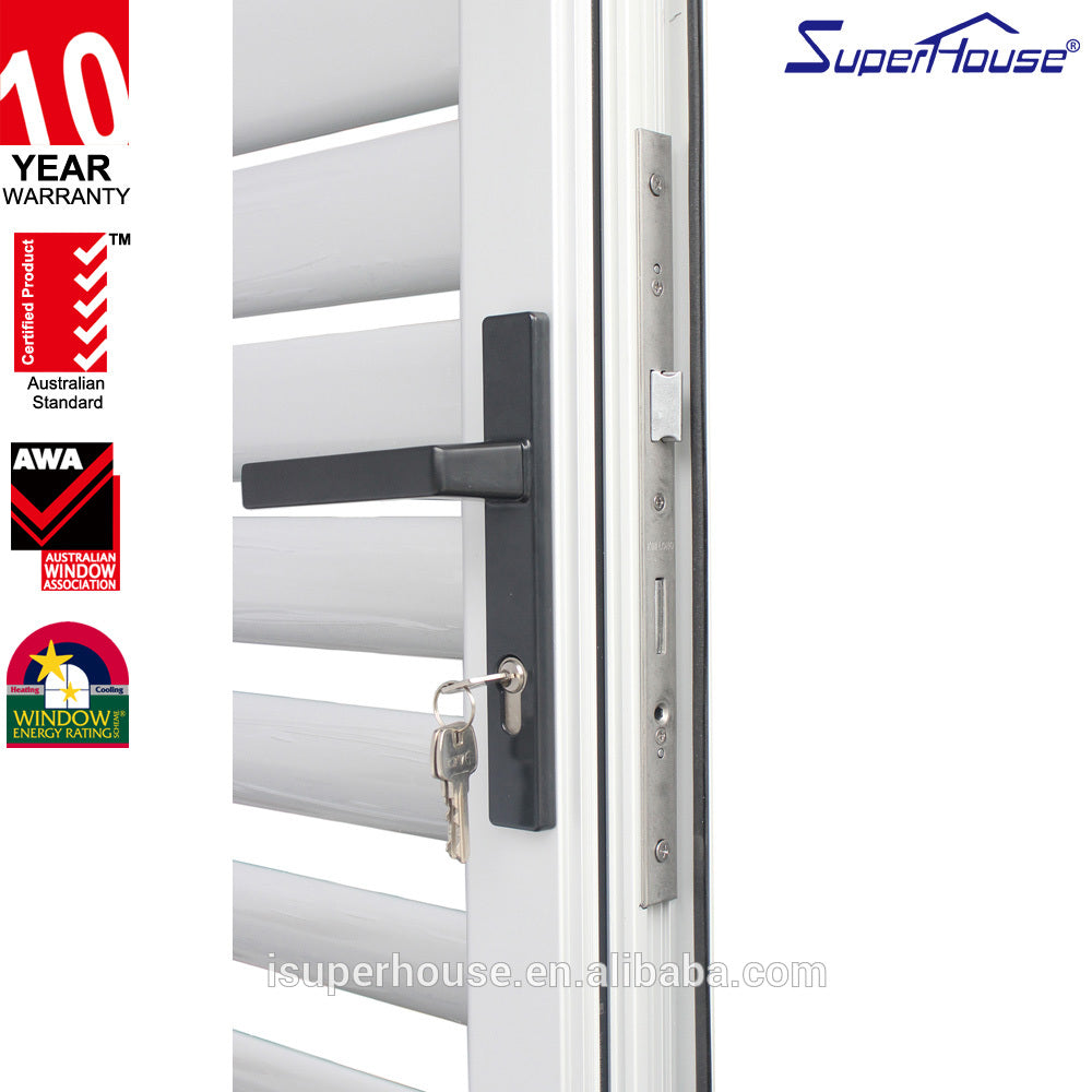 Suerhouse AS2047 Standard fire rating Aluminium louvred Pocket Door French Design External