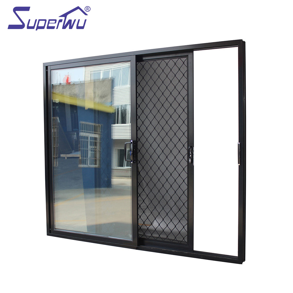 Superwu Solution to Australia market aluminum sliding doors with black security mesh