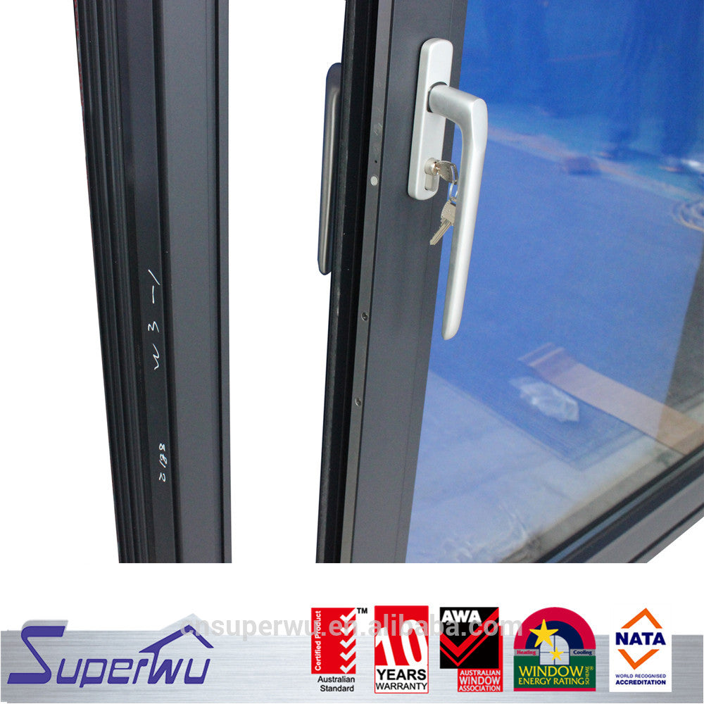 Superwu AS2047 standard apartment door entrance doors double glazed double sided mirror sliding door