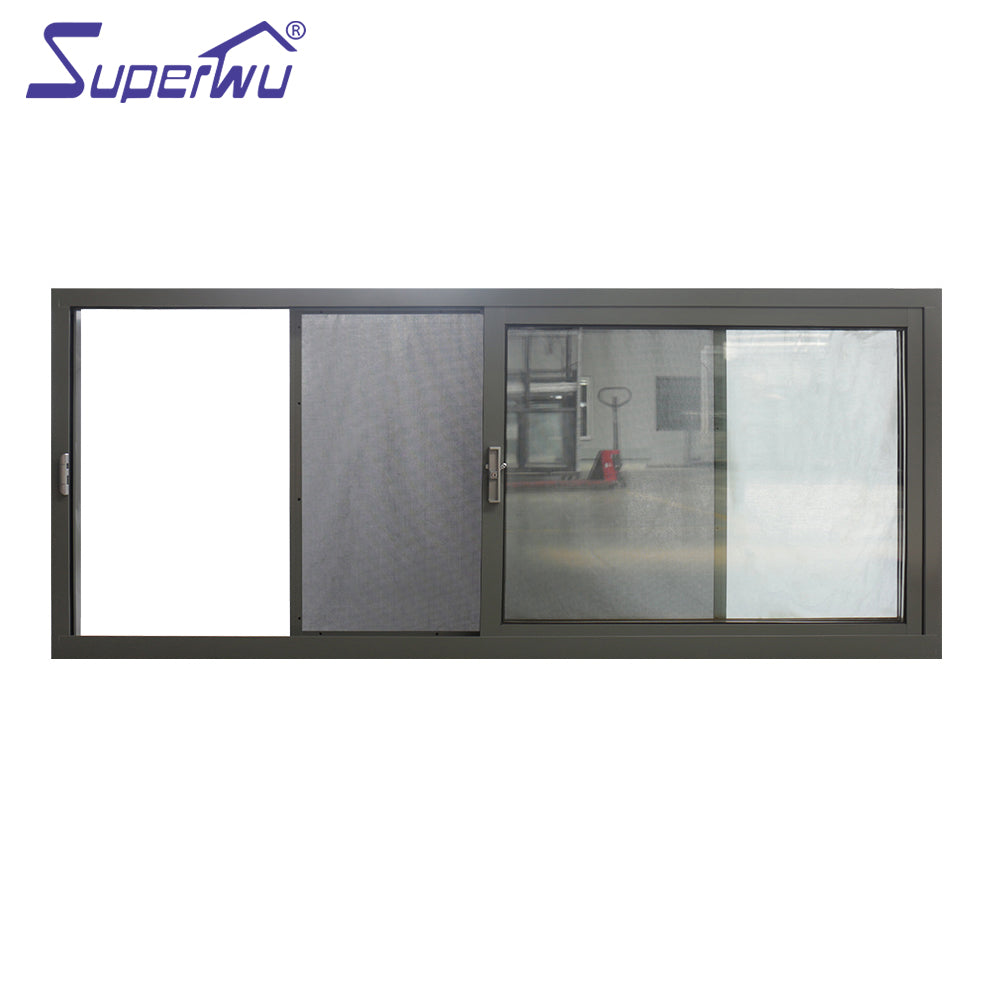 Superwu Aluminum accessories sliding window lock vertical exterior french sliding glass windows