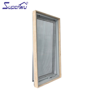 Superwu Australia standard aluminum chain winder awning window frosted glass fly mesh for house timber reveal frame