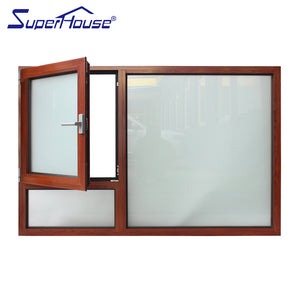 Superwu High quality double glazed aluminum tilt and turn window factory direct supply awning windows