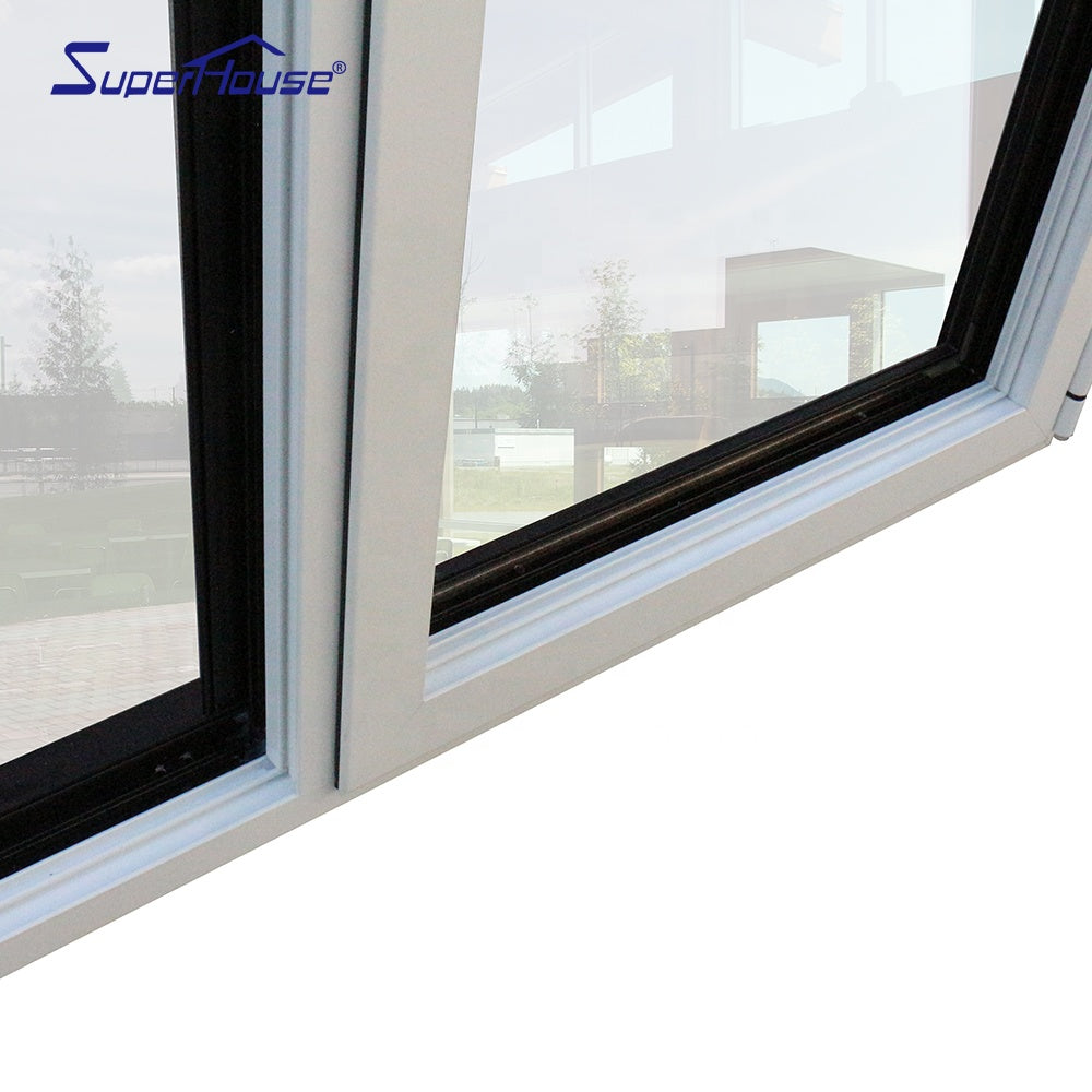Superhouse China manufacturer supply triple panel aluminum glass window with tempered glass