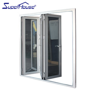 Superhouse AS2047 NFRC AAMA NAFS NOA standard thermal break double glass sliding aluminum bifold doors