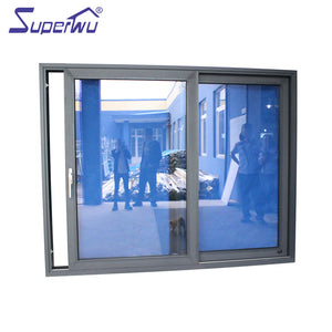 Superwu Aluminium German Brand automatic sensor double glass sliding door