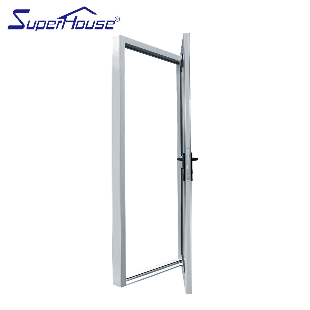 Superhouse AS2047 NFRC AAMA NAFS NOA standard commercial double glass industrial french doors with aluminum panel