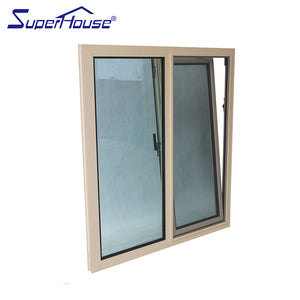 Superhouse USA Standard wooden color aluminum tilt turn glass windows for sell