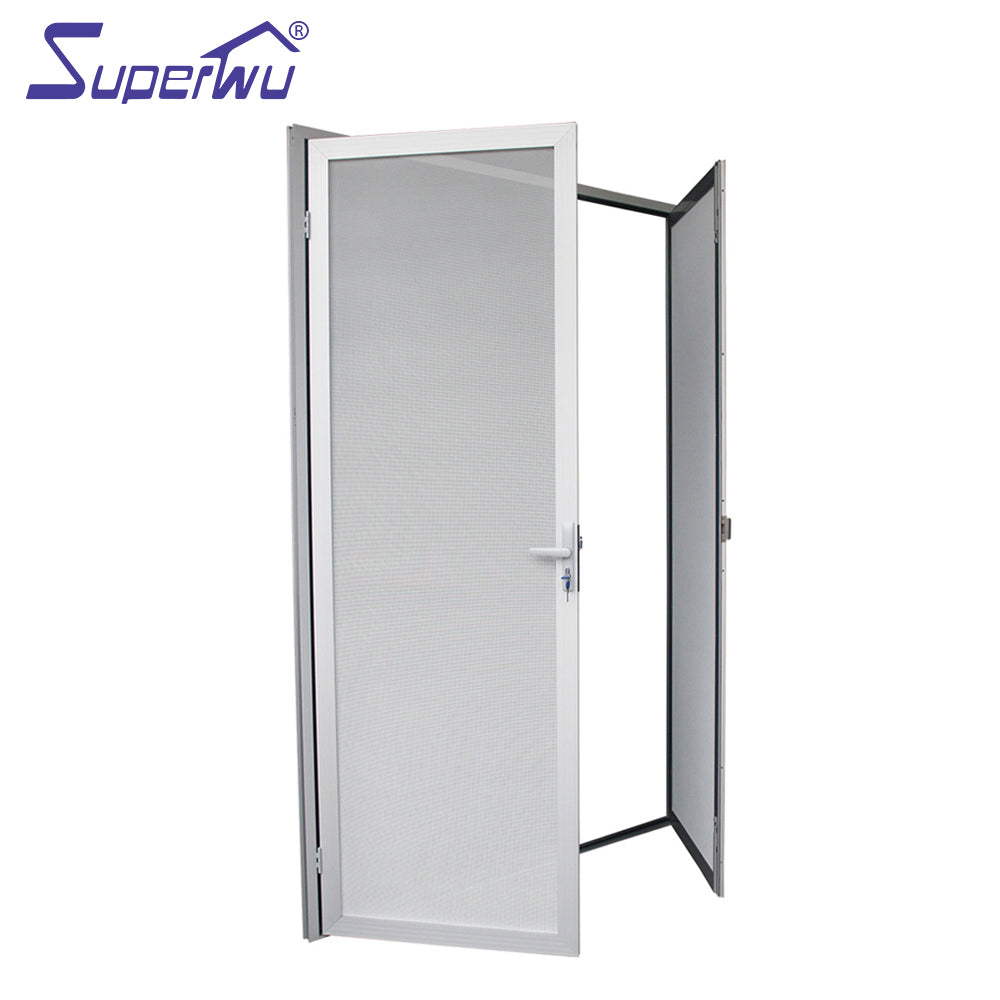 Superwu Double hinged door stainless steel white color French doors for safety with cheap price