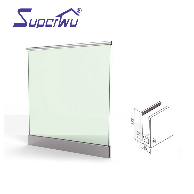 Superwu Aluminum Glass Stainless Steel Balustrades Handrails