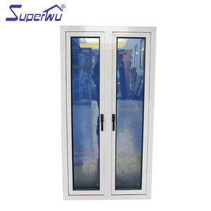 Superwu Customized window size aluminium timber composite windows french casement window with double pane