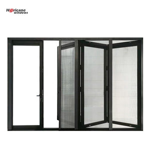 Superhouse New Design China Supply Folded Accordion Aluminium Frame Glass Bi Folding Doors
