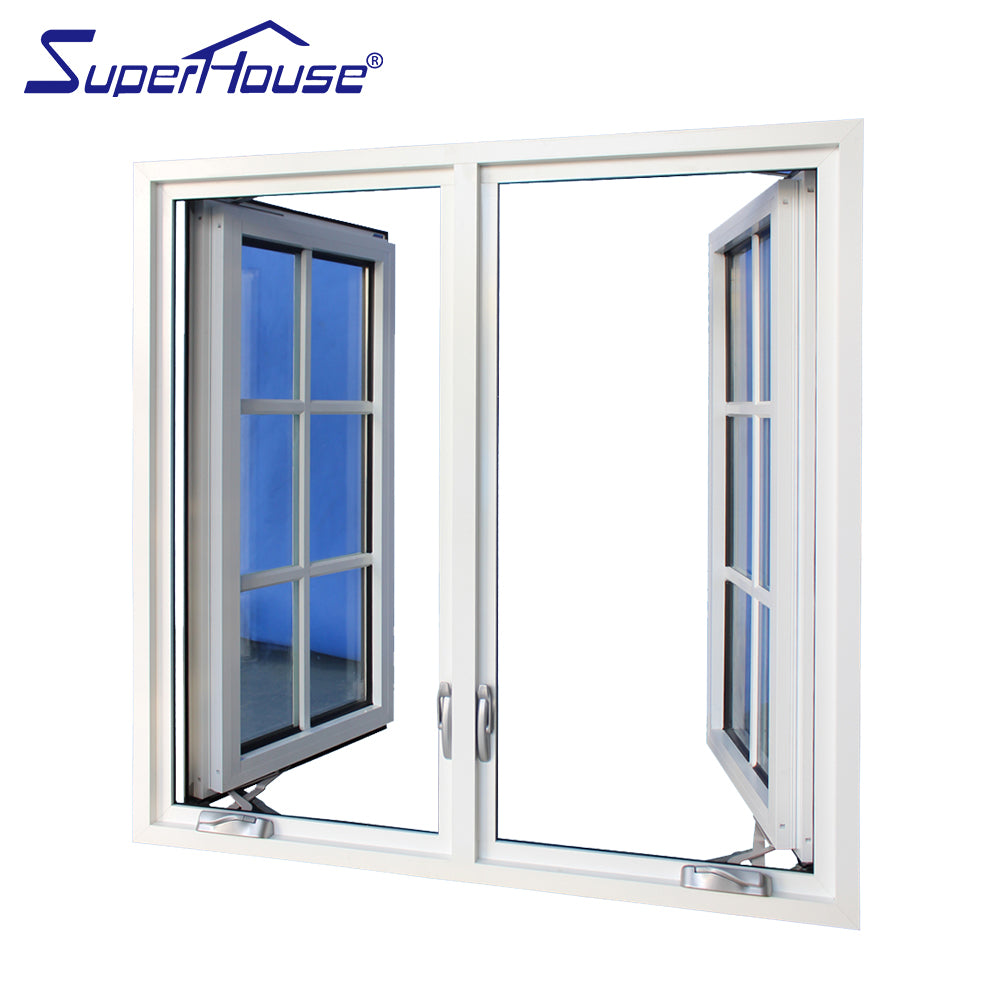 Superhouse North America NFRC and NOA and Australia AS2047 standard powder coating aluminum outward opening casement window