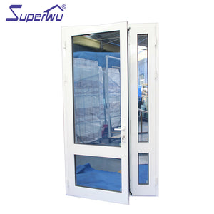 Superwu Aluminum framed casement door with cheap price white profile color hinged door