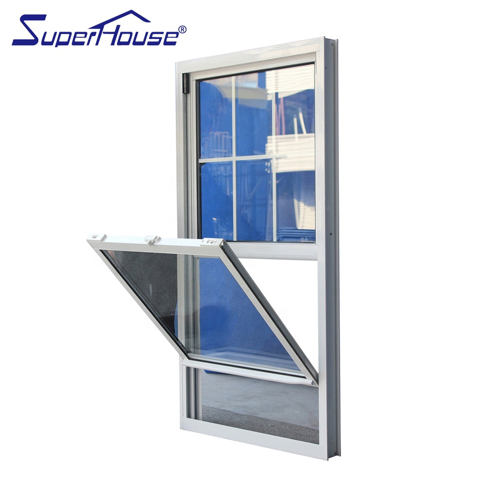 Superhouse Canada style double glazed aluminum double hung windows with certificate