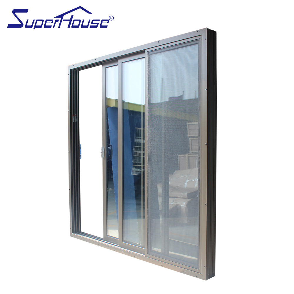 Superwu Modern style stacker door tempered glass sliding doors 3 panel