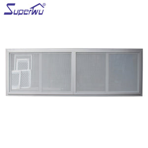 Superwu French Style Factory Price Miami-Dade hurricane proof Aluminum Sliding Window With Grill