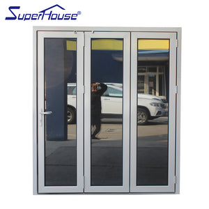 Superhouse Exterior safety glass aluminium bifold doors